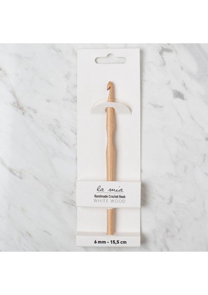 La Mia Whitewood 6 mm 15.5 cm Ahşap Yün Tığ