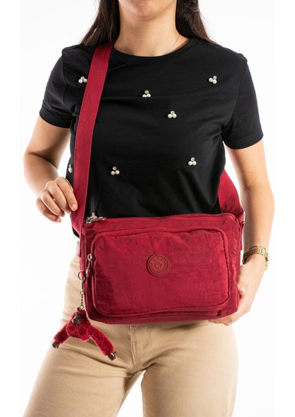 Çapraz Askılı Ultra Hafif Çok Cepli Omuz Çantası Klinkıl Kumaş