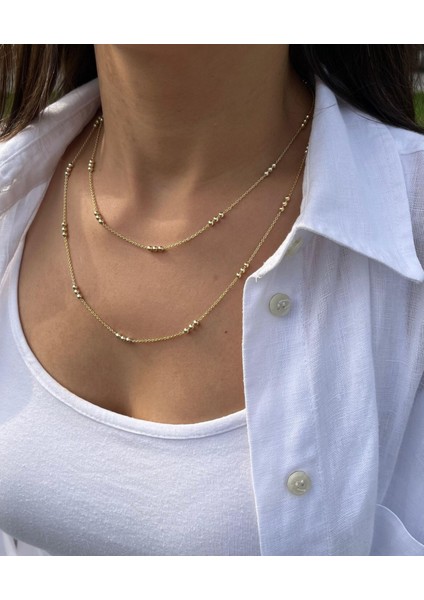 Top Desenli Dolama Zincir Kolye