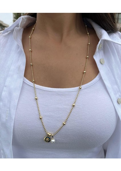 Kuzey Yıldızı ve Inci Charmlı Kolye