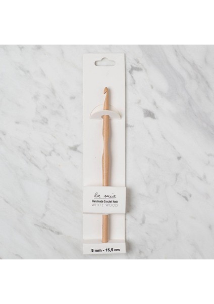 La Mia Whitewood 5 mm 15.5 cm Ahşap Yün Tığ