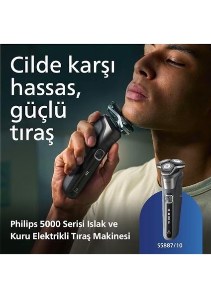 Philips 5000 Serisi Tıraş Makinesi, Sinekkaydı Tıraş, Skin Iq Teknolojisi, Islak ve Kuru Kullanım, Hassas Düzeltici Başlık – S5887/10 fiyatları