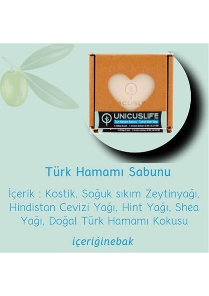 Unicuslife% 100 Saf Doğal Türk Hamamı Sabunu Katkısız El Yapımı 100 gr