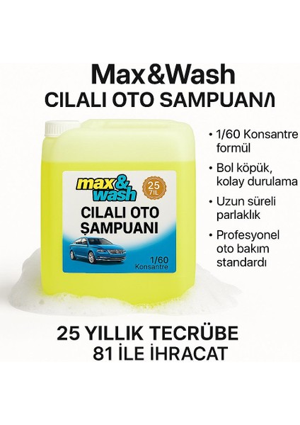 20KG Cilalı 1/60 Konsantre Eko Fırçasız Oto Şampuan