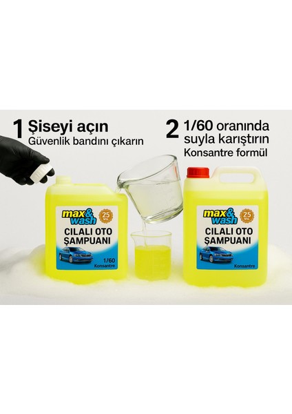 20KG Cilalı 1/60 Konsantre Eko Fırçasız Oto Şampuan fiyatları
