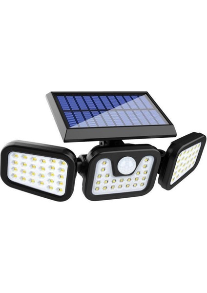 Güneş Enerjili Hareket Sensörlü 3 Taraflı Bahçe Aydınlatması Işık