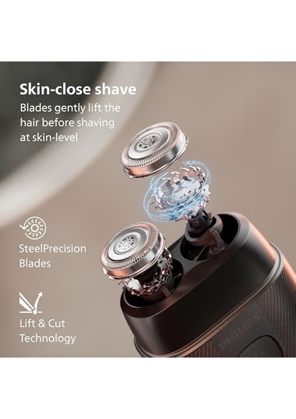 Philips 500 Serisi Taşınabilir Elektrikli Kompakt Islak/kuru Tıraş Makinesi, 3 Yönlü Başlık, 40 Dakika Çalışma Süresi, Seyahat Kabı Hediyeli fiyatları