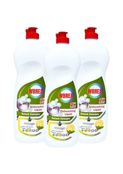 Wbrex Bulaşık Deterjanı Nane Limon 650ML*3