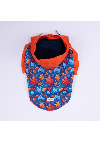 Amsterdam Fall Turuncu Yaprak Desenli Büyük Irk Köpek Montu Köpek Yağmurluğu Köpek Kıyafeti Köpek Elbisesi indirimleri