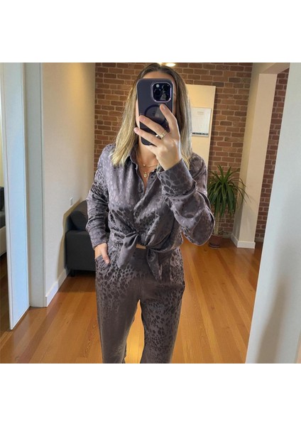 Pantolon Leopar Desenli