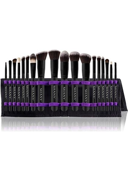 Shany Artisan's Easel – Elite Cosmetics Fırça Koleksiyonu, Komple Kabuki Makyaj Fırçası Seti, Ayaklı Dönüştürülebilir Fırça Tutuculu, 18 Parça