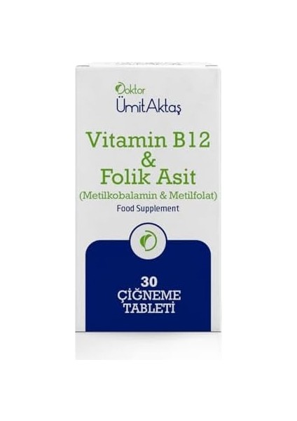 Dr. Ümit Aktaş Vitamin B12 & Folikasit - Aktif B9-30 Tablet fiyatları