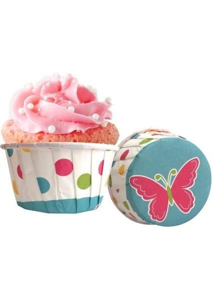 Kelebekli Muffin Kek Kapsülü 50LI