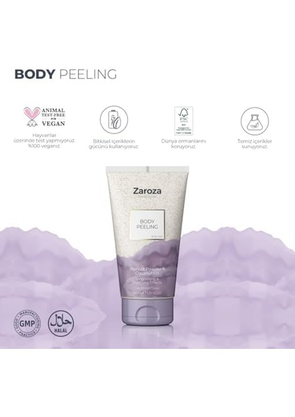 Zaroza Arındırıcı Vücut Peelingi Kayısı Çekirdeği Hindistan Cevizi Yağı 150 ml