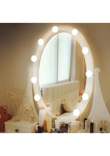 10'lu Set Makyaj Aynası Işığı Yatak Odası Işığı Hoolywood Tarzı LED Makyaj Lambası 3 Farklı Renk Modu Makyaj Odası Işığı Mirror1 fiyatları