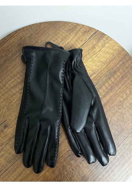 Kadın Siyah Suni Deri Içi Polarlı Eldiven - Standart Beden fırsatları