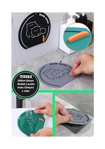 ve Mutfak Lavabo Koku Önleyici Gider Silikon Sızdırmaz Ped 1 Adet Siyah fiyatları