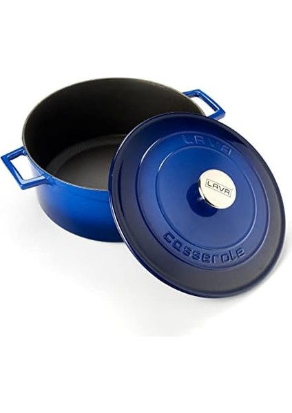 Metal Döküm Yuvarlak Tencere, 28 Cm, Mavi modelleri