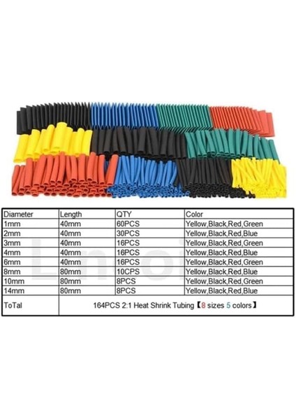 164 Parça Isıyla Daralan Makaron Seti – Renkli ve Farklı Çaplarda Isıyla Büzüşen Kablo Koruma Kılıfı, Elektrik Yalıtım Makaron Kiti, Su Geçirmez, Alev Geciktirici, Kablo Onarım ve Izolasyon modelleri