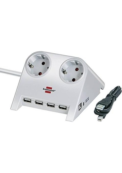 4 x Usb2.0 2.100 Mah 2 Soketli Masaüstü Uzatma Priz Beyaz modelleri