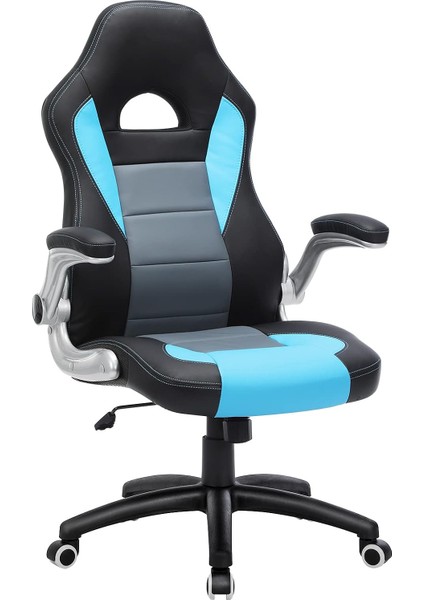 Oyuncu, Yüksek Sırtlı, Ofis Koltuğu, Yüksekliği Ayarlanabilir, Katlanabilir Kolçaklar, Sallanan Fonksiyon, Oyuncular Için, Siyah/gri/mavi, OBG28BU, 70X70X(116-126)