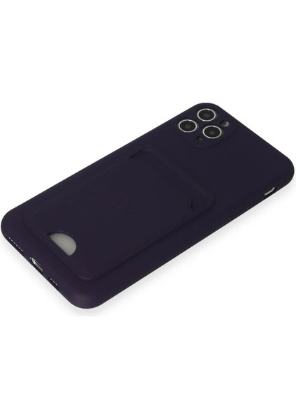 Apple iPhone 11 Pro Max Kılıf Card Flex Kılıf (Kartlıklı) - Derin Mor fırsatları