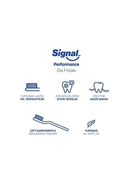 Signal Performans Etkin Diş Temizliği 2+1 Orta Diş Fırçası modelleri