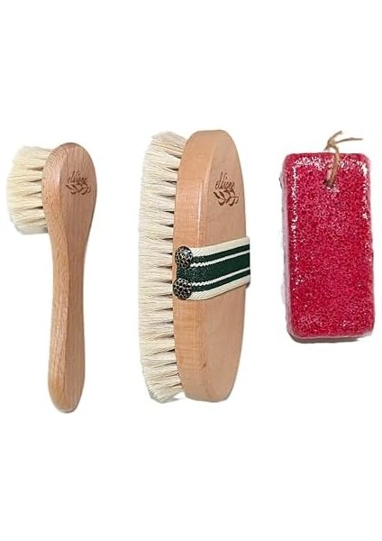 ELDIONE%100 At Kılı Vucüt Bakım Fırçası, Yüz Fırçası, Topuk (Ponza) Taşı ve Kese, Kuru Fırçalama, Selülit/varis/kırışık Giderici, Hücre Yenileme, Gençleştirici Sıkılaştırıcı, Doğal Peeling, (4 Adet) fiyatları