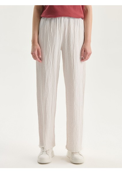 Yeni Sezon Beli Lastikli Dokulu Kadın Pantolon fiyatları