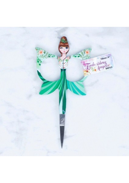 Loren Kelebek Modelli Desenli Makas Yeşil - B4816.