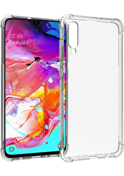 Kzy Iletişim Galaxy A70 Şeffaf Airbag Antishock Köşe Korumalı Silikon Kılıf