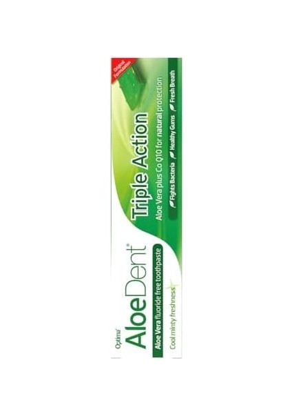 Aloe Dent Aloe Vera ile 3 Etkili Diş Macunu Florür ve Sls Içermeyen Doğal Beyazlık, 100 ml ve Aloe Dent Alkolsüz ve Florürsüz Ağız Kokusu Önleyici Doğal Ağız Bakım Suyu, 250 ml