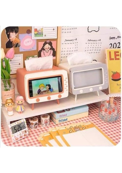 Masaüstü Retro Telefon Tutucu, Masaüstü Peçetelik Cep Telefonu Standı (Lacivert) modelleri