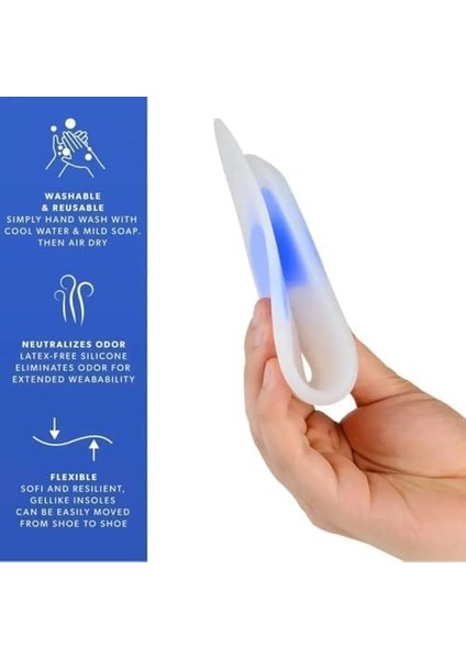Long Way Tam Ortopedik Anatomik Silikon Ayakkabı Tabanlığı - Topuk Dikeni ve Ayak Ağrısı Için (SMALL37-38)