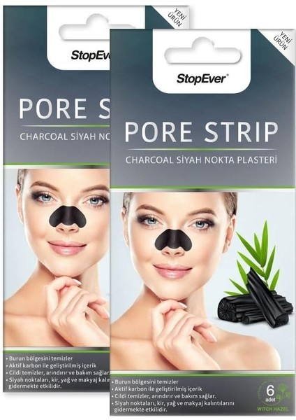 Stopever Charcoal Pore Strip Kömürlü Siyah Nokta Plasteri (2 x 6 Adet) fiyatları
