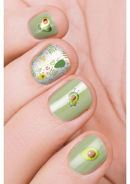 Artikel Avokado Tırnak Dövmesi, Tırnak Tattoo, Nail Art, Tırnak Sticker