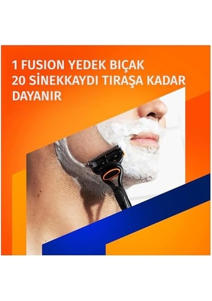 Gillette Fusion Tıraş Makinesi + 5 Adet Yedek Tıraş Bıçağı + Premium Stand Hediyeli Paket