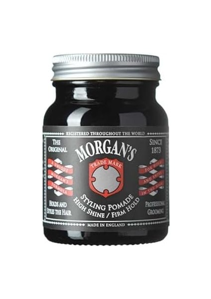 Morgan's Pomade High Shine Firm Hold Styling Pomade -Sert Tutuş, Parlaklık Veren Saç Şekillendirici Pomad (Black Label) 100 gr