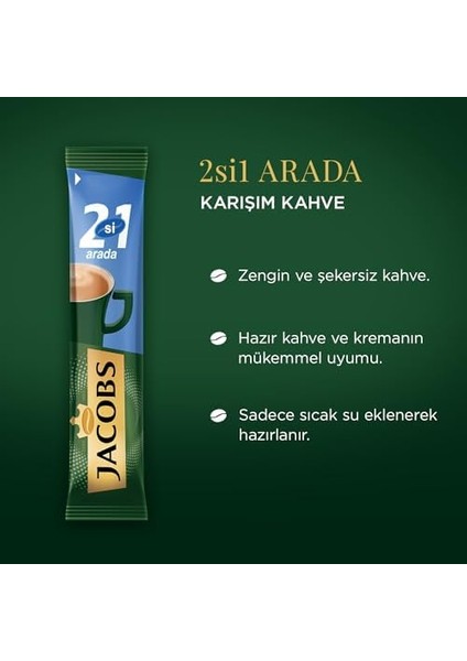 Jacobs 2'si 1 Arada 10.5 Gram x 40 x 8 Adet, Kahve
