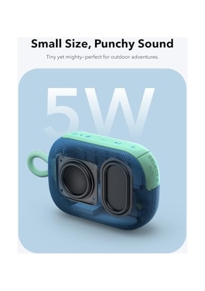 By Select 4 Go, 20 Saat Ultra Oynatma Süresi, 5W Güçlü Ses, IP67 Tam Koruma ve Yüzerlik, Hafiflik ve Kayış Tasarım, Her Yere Taşıması Kolay, Kablosuz Eşleştirme (Tws), Mavi modelleri