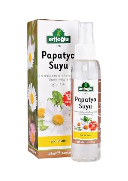 Arifoğlu Papatya Suyu 125ML - Saç Açıcı Sprey, Doğal Cilt Bakım Suyu | Arifoglu Chamomile Water 125ML - Hair Lightening Spray, Natural Skin Care Essence