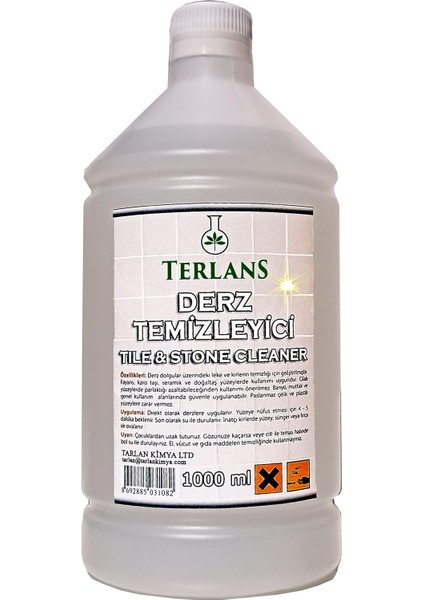 Terlans Fayans Arası Derz Temizleyici Tuvalet Taşı Temizleyici Tile & Stone Cleaner 1000 ml