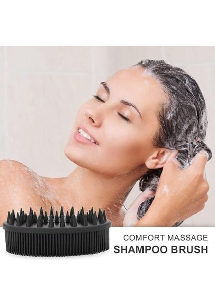 Aputue Silikon Vücut Temizleyici, 2si 1 Arada Yükseltilmiş Banyo ve Şampuan Fırçası, Duş Için Peeling Vücut Fırçası, Premium Silikon Lif, Saç Derisi Masaj Fırçası, Kadın