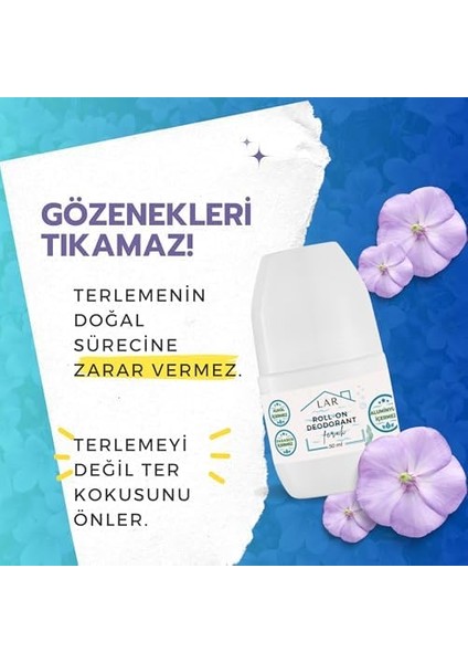 Lar Doğal Alüminyumsuz Parabensiz Alkolsüz Vegan Unisex Ferah Kokulu Roll-On Deodorant 1 Adet 50ML modelleri