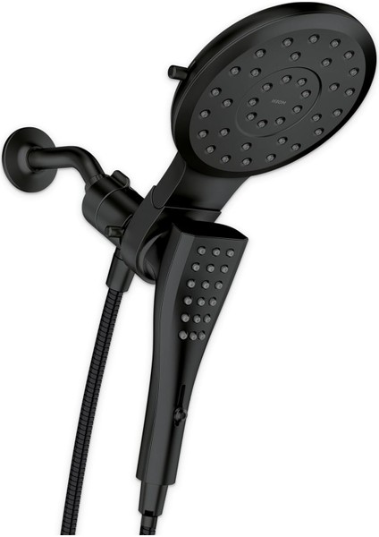 220C3BL Verso Sekiz Işlevli 17,78 cm Çapında El Duşu ile Püskürtme Kafası, Mat Siyah