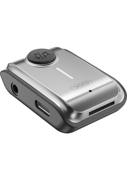 Xo Is Beauty Bataryalı Bluetooth Verici BCC15 – 3.5mm Ses Çıkışı, Tf Kart Desteği, Bluetooth 5.3 Teknolojisi ile Araç Içi Kablosuz Müzik Yayını, 120MAH Pil ve 6 Saat Oynatma Süresi, Gri