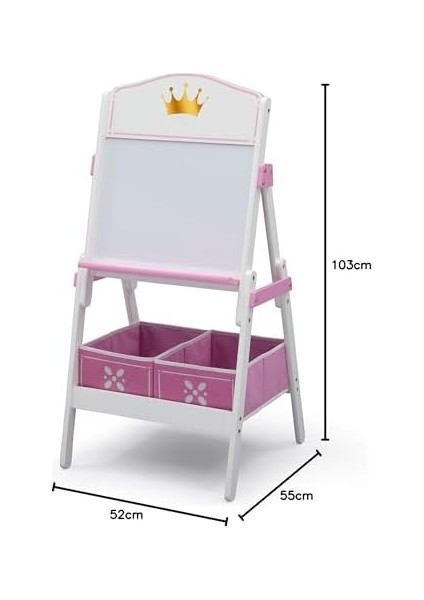 Children Prenses Taç Ahşap Etkinlik Şövale Depolamalı - Sanat ve El Sanatları, Çizim, Evde Eğitim ve Daha Fazlası Için Ideal - Sertifikalı, Beyaz/pembe modelleri