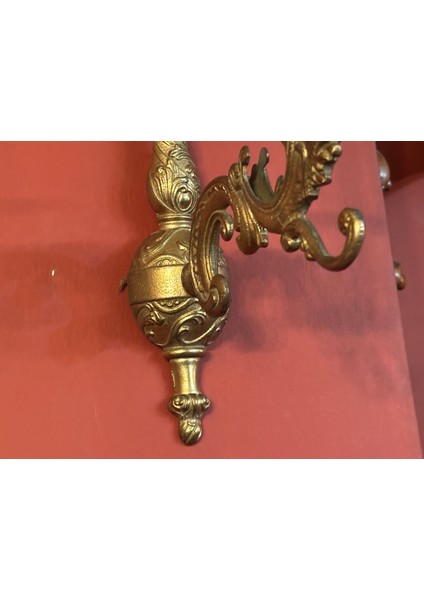 Antika Avrupa Pirinç Aplik Duvar Şamdanı Olarak Da Kullanılabilir 23 cm 23 cm Ölçülerinde