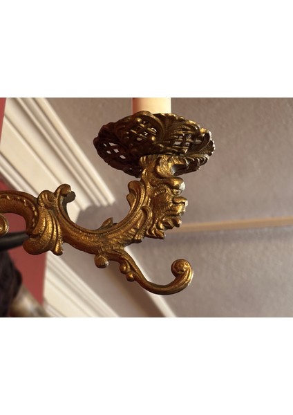 Antika Avrupa Pirinç Aplik Duvar Şamdanı Olarak Da Kullanılabilir 23 cm 23 cm Ölçülerinde fiyatları
