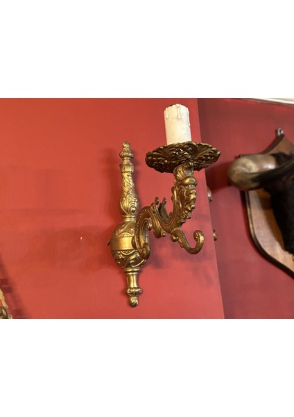 Antika Avrupa Pirinç Aplik Duvar Şamdanı Olarak Da Kullanılabilir 23 cm 23 cm Ölçülerinde fırsatları